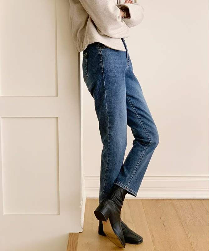 顯瘦保暖內磨毛錐型牛仔褲