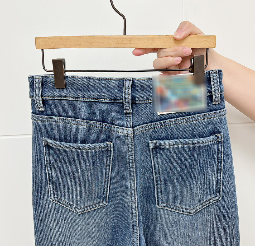 B02.彩色布標保暖顯瘦厚刷毛牛仔褲