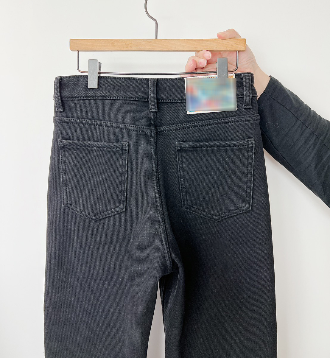 A31.彩色布標深藍保暖顯瘦厚刷毛牛仔褲