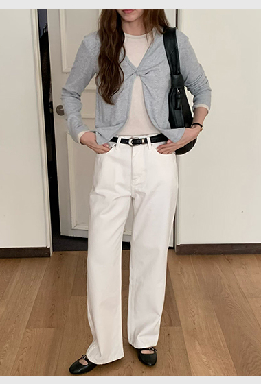 A66.氣質冬日內磨毛白色長褲