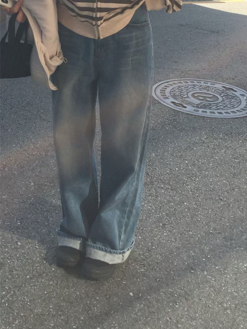 B23.人氣熱賣內磨毛漂亮牛仔褲