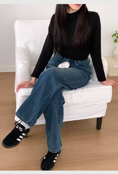 B67.推薦復古洗色內輕磨毛牛仔褲