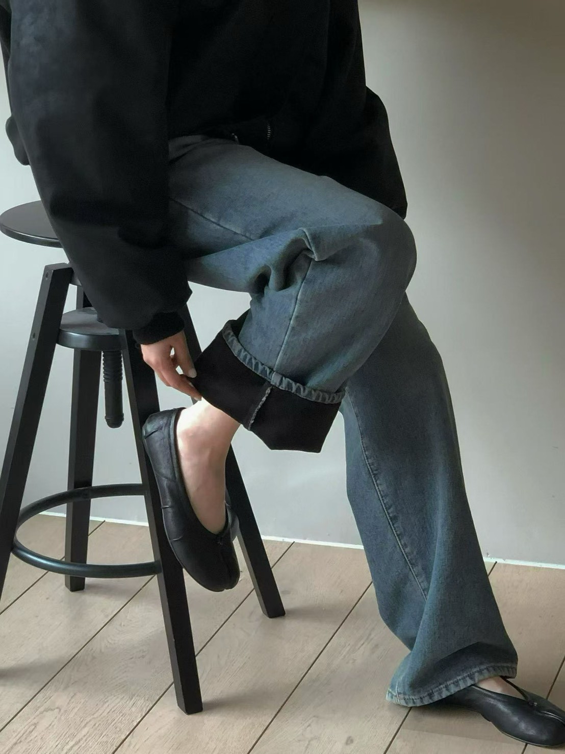 A18.漂亮水洗內鋪貂毛牛仔褲