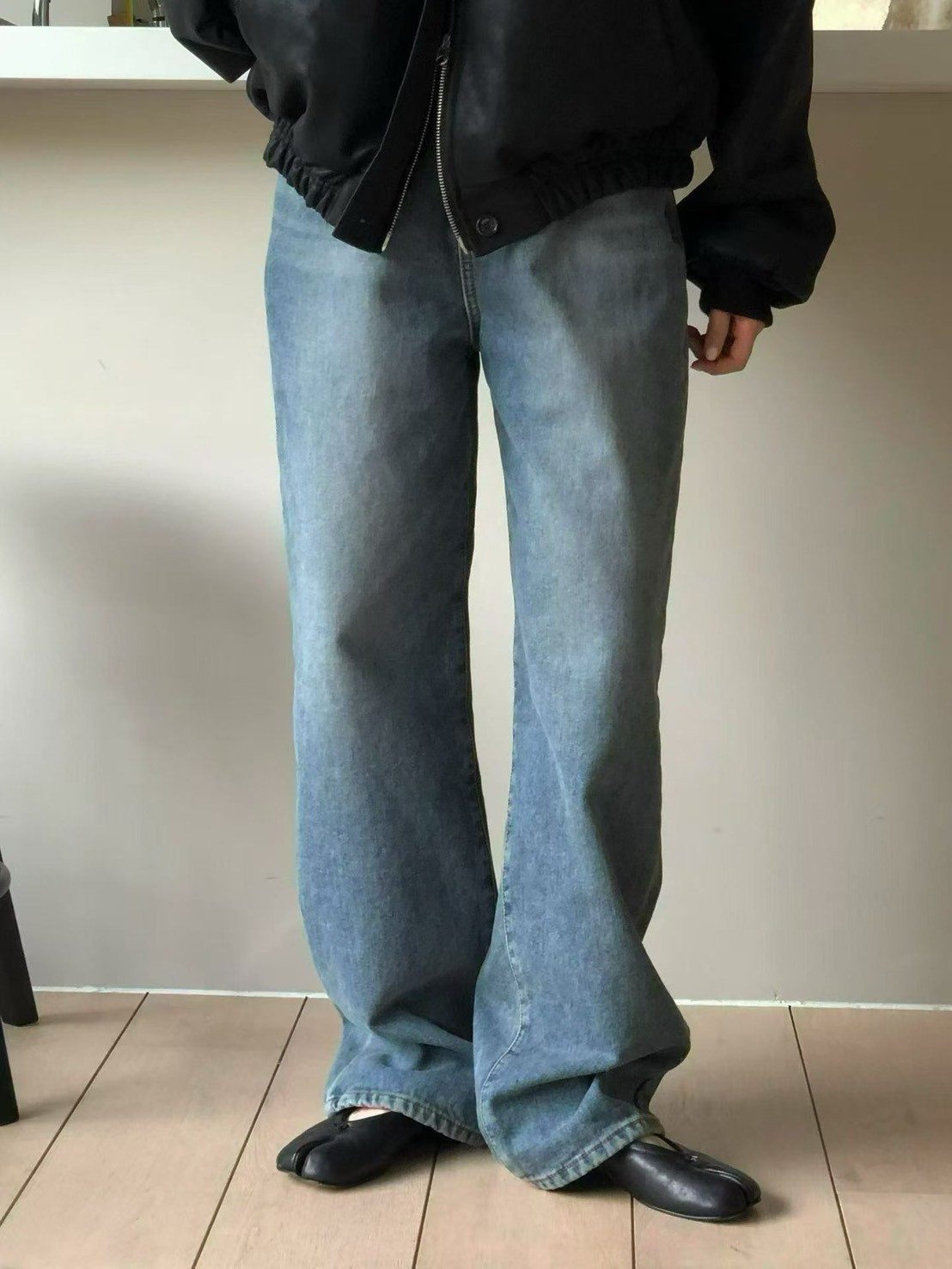 A18.漂亮水洗內鋪貂毛牛仔褲