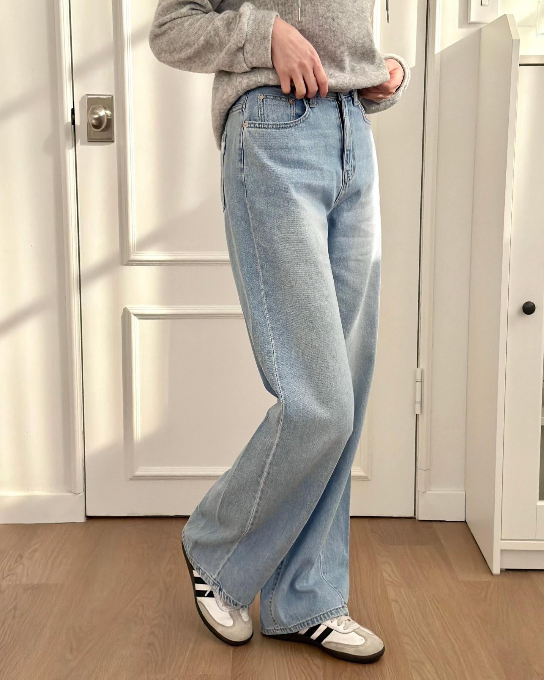 A01.日常修身率性牛仔寬褲