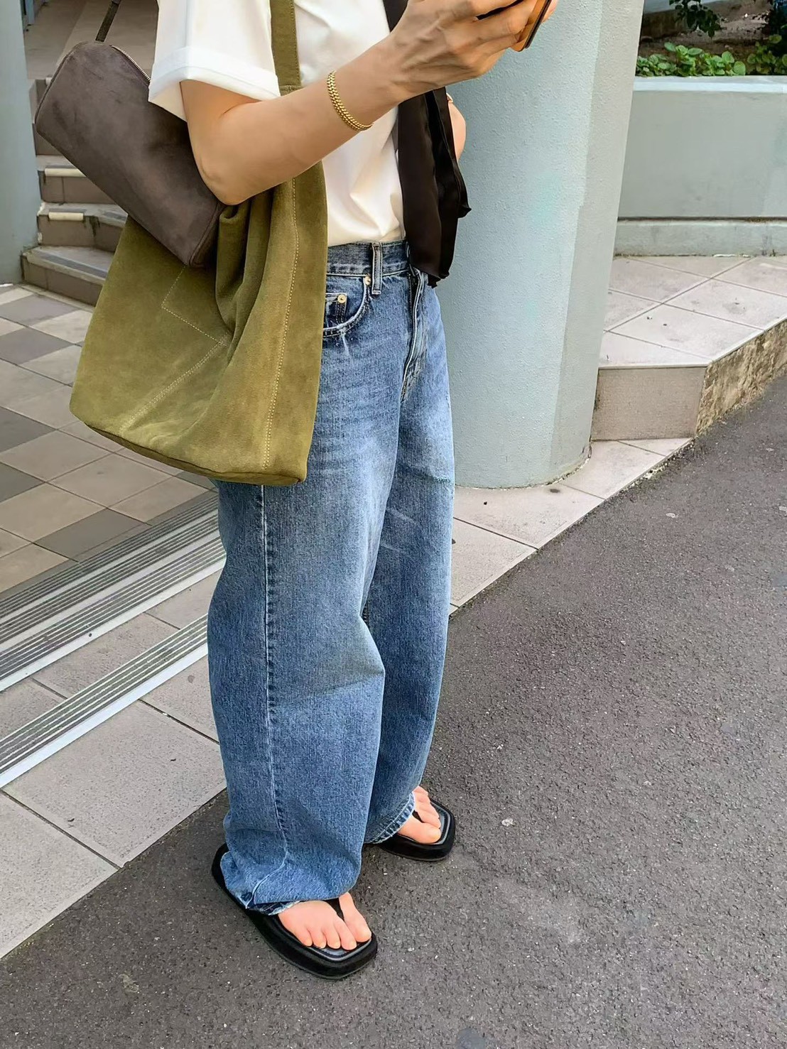 A34.JP家日常穿著刷色牛仔褲