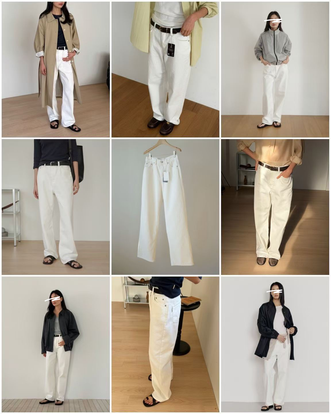 A63.瘦瘦歐膩溫柔簡約白褲