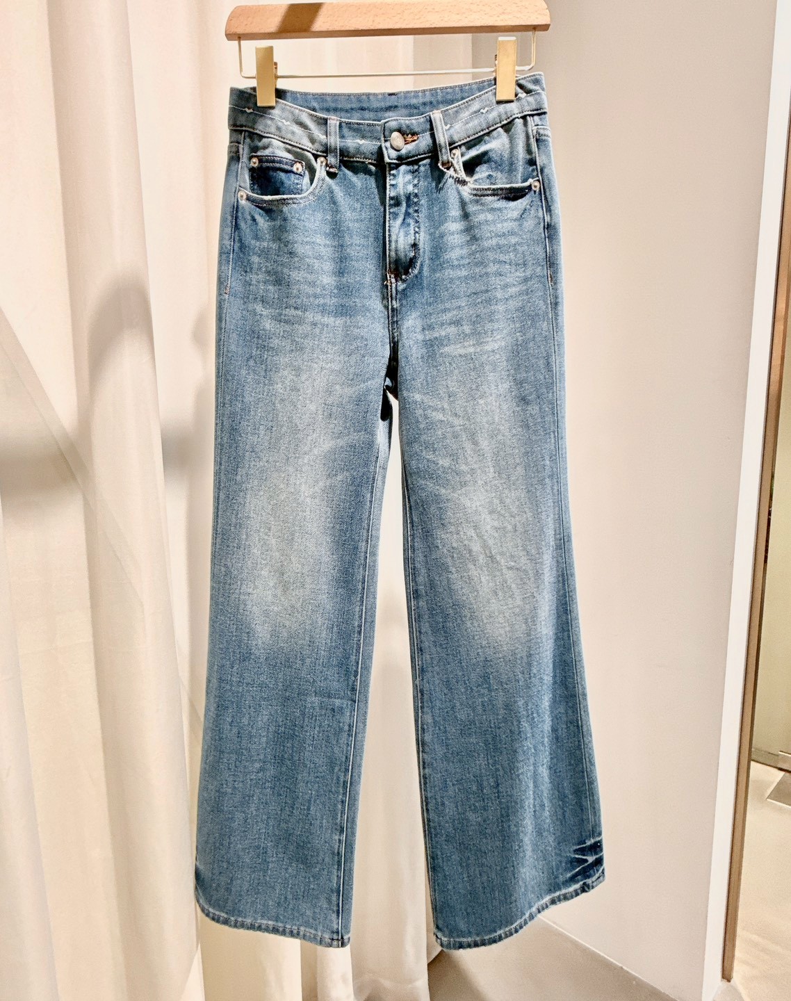 A19.春夏清爽洗色彈性牛仔長褲