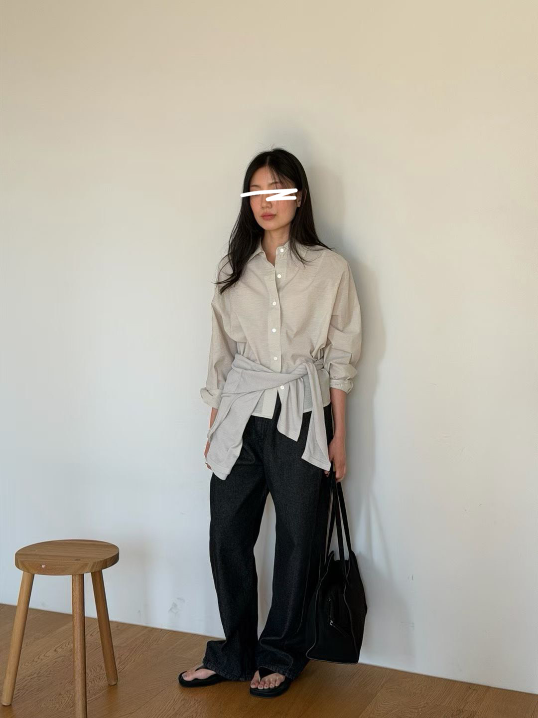 A31.瘦瘦歐膩修飾牛仔寬褲