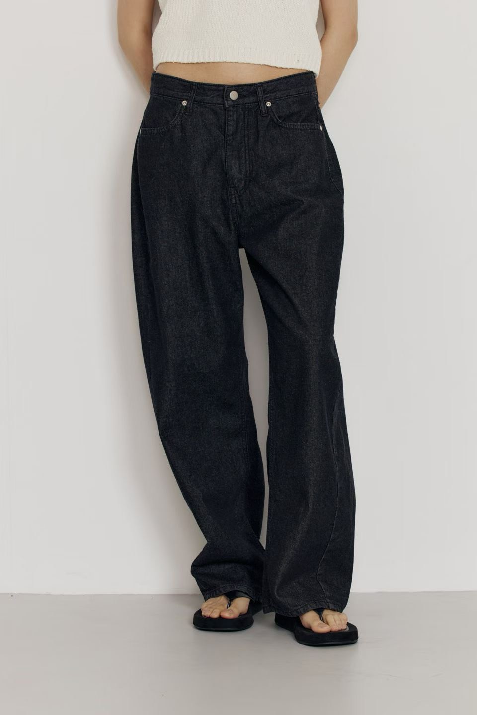 A31.瘦瘦歐膩修飾牛仔寬褲