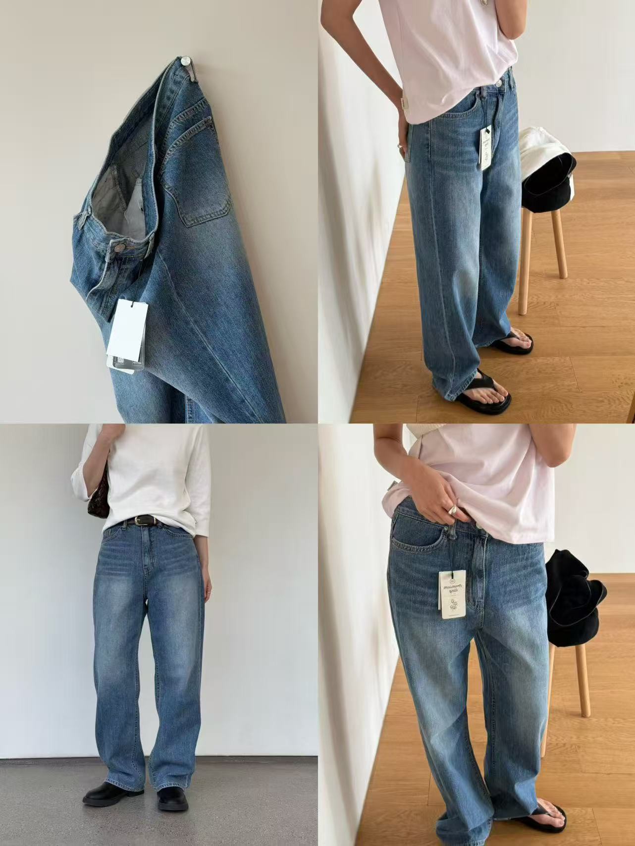 B89.瘦瘦歐膩率性刷色牛仔褲