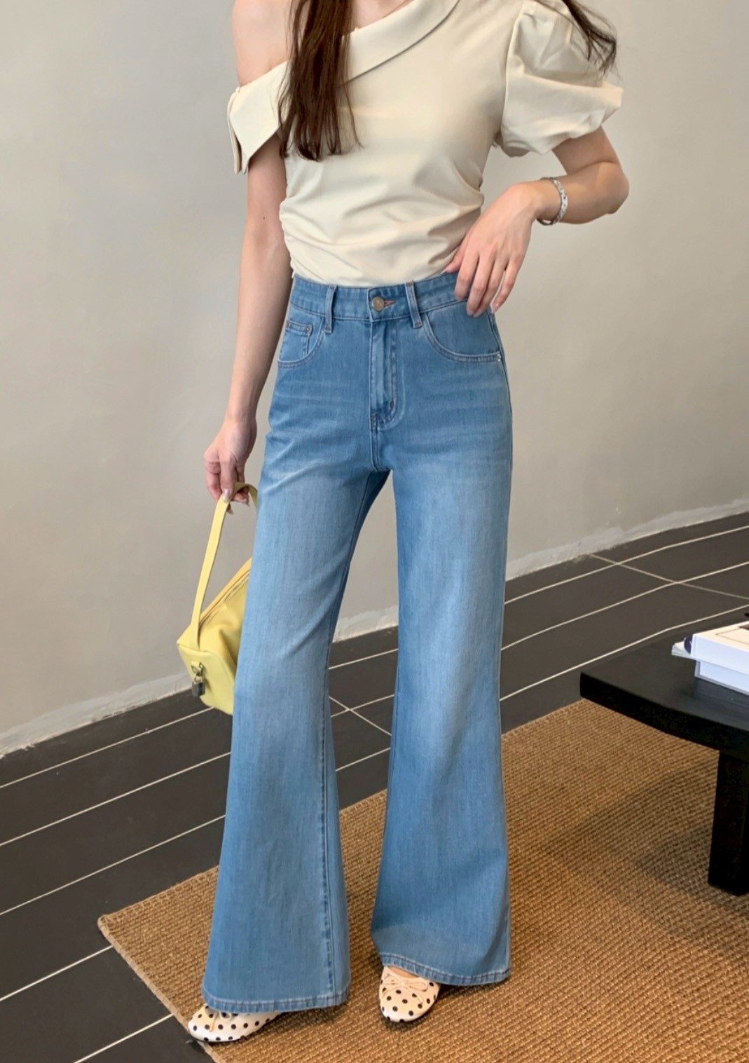 B14.唯美口袋山茶花牛仔褲