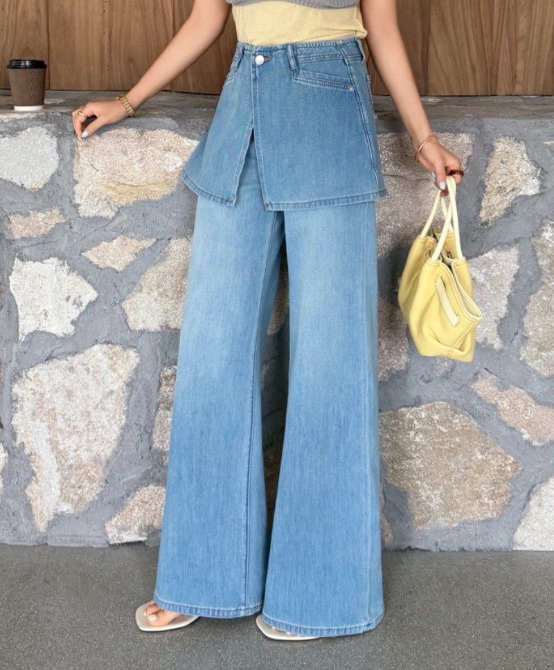 A01.夏日薄款軟牛仔淺藍牛仔褲