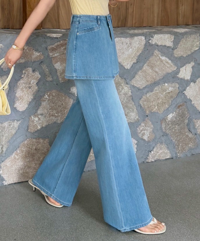 A01.夏日薄款軟牛仔淺藍牛仔褲