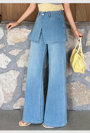 A01.夏日薄款軟牛仔淺藍牛仔褲