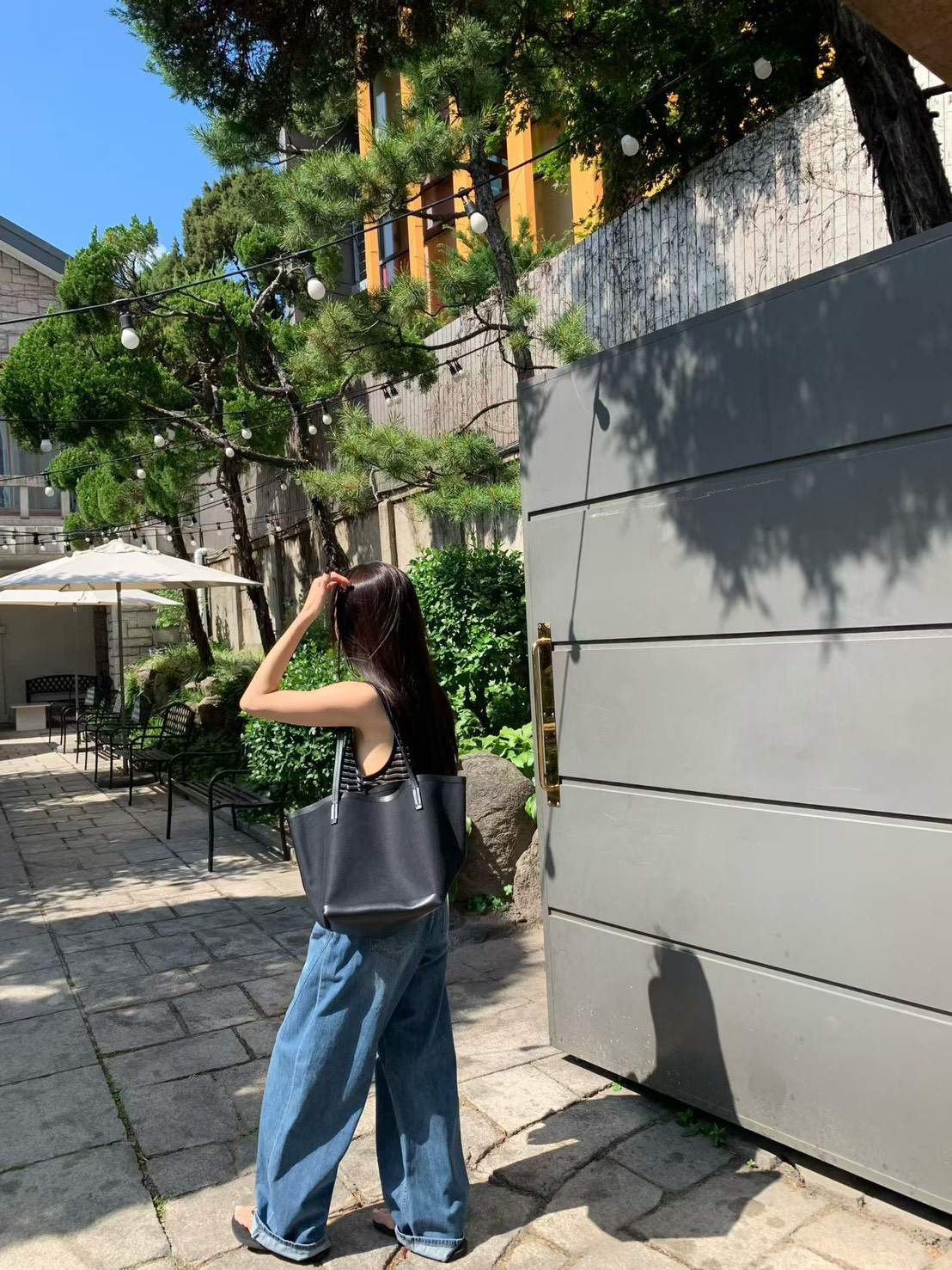 B39.清爽家自在剪接牛仔褲