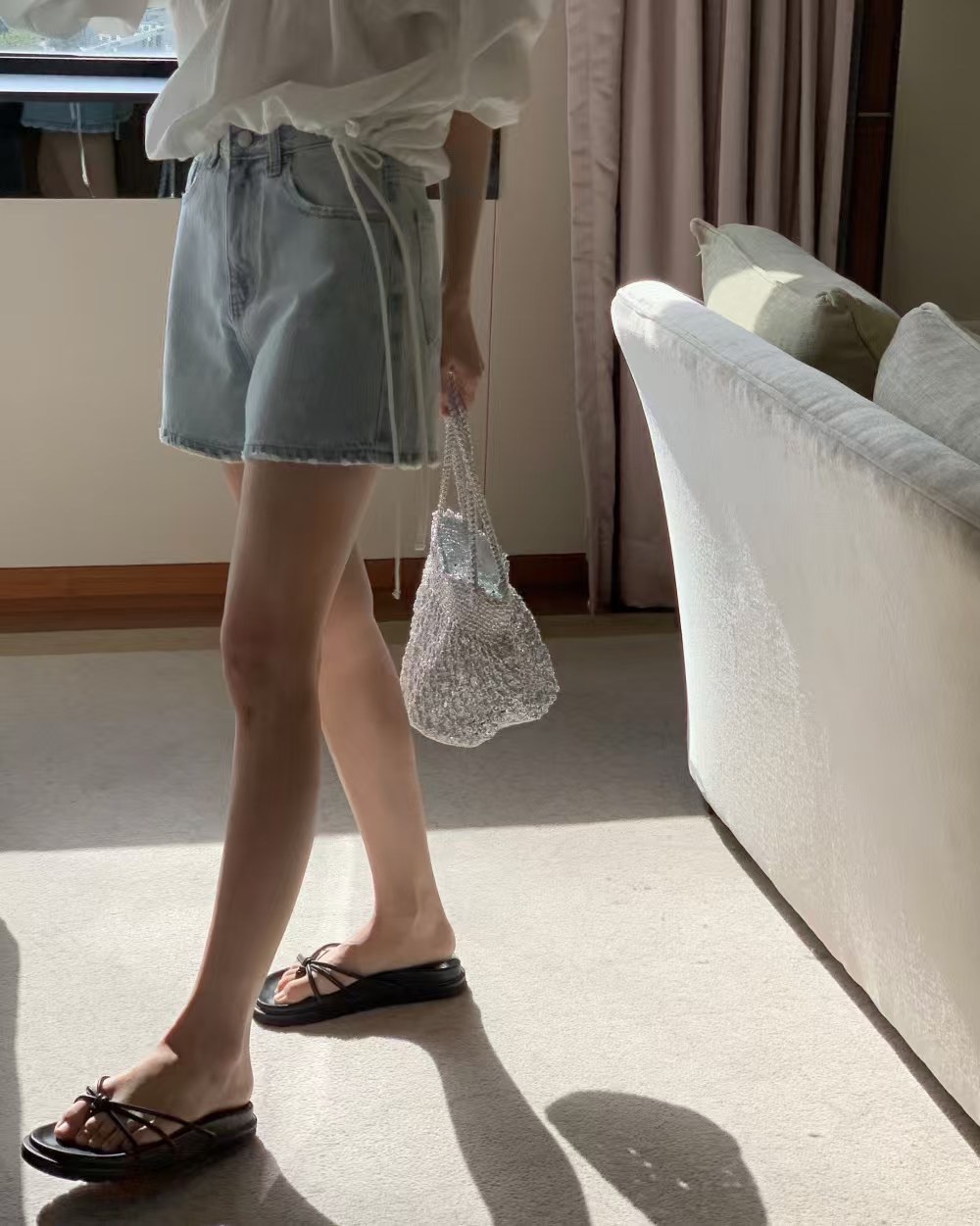 A58.顏值家夏日水洗牛仔短褲