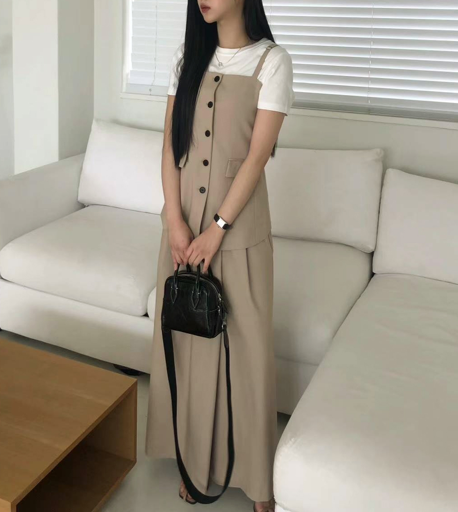 韓國顯瘦造型寬褲裙