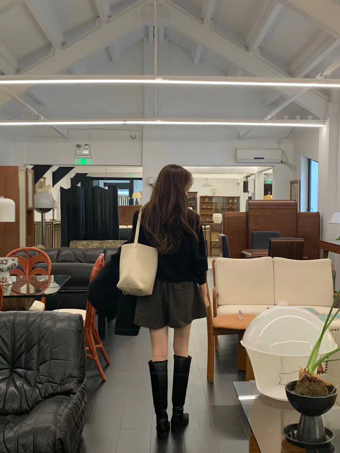 A26.顏值家修身千鳥格短褲裙