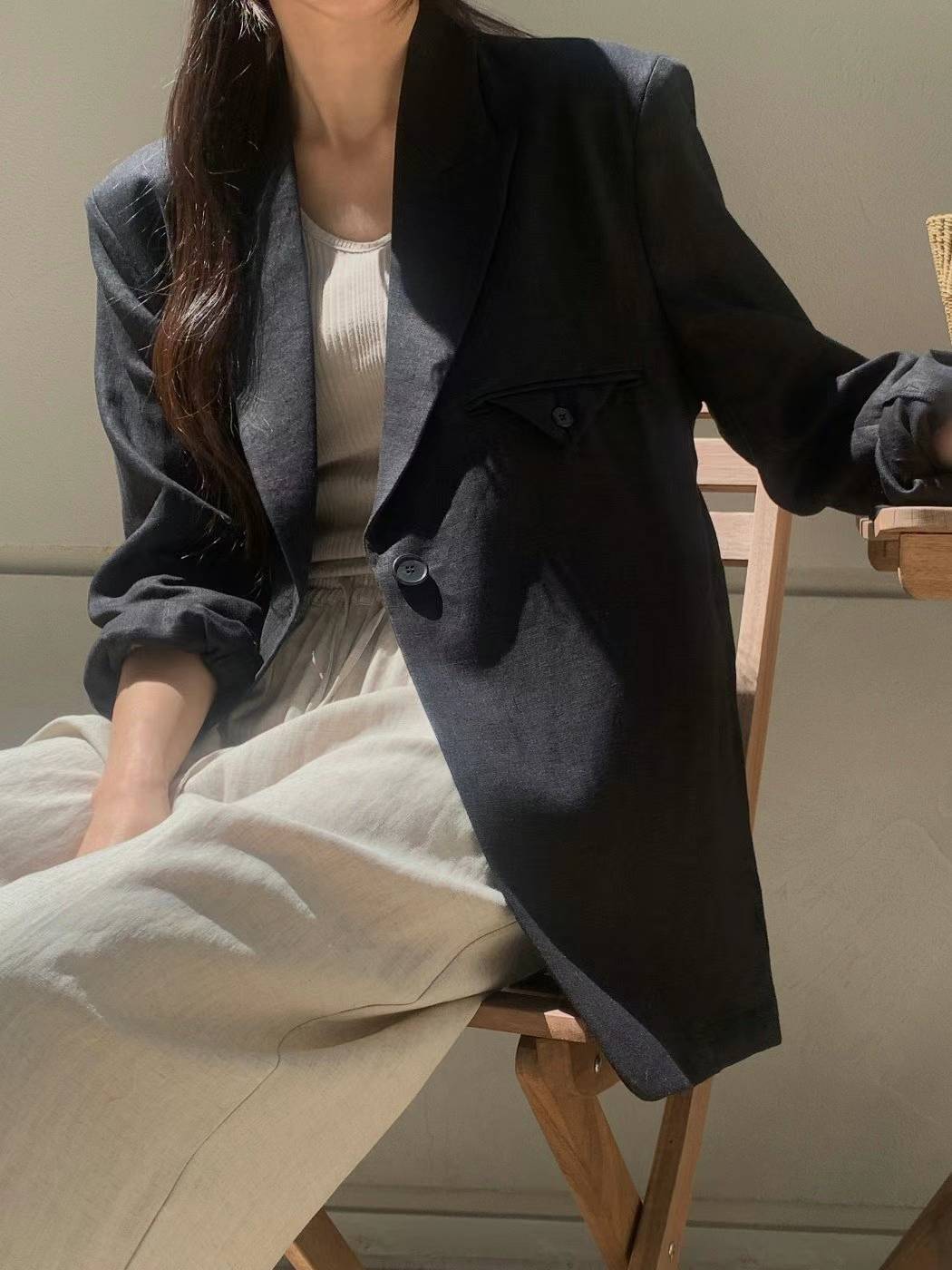 A60.小臉歐膩天絲亞麻寬褲