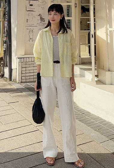 A06.自然女孩亞麻口袋長褲