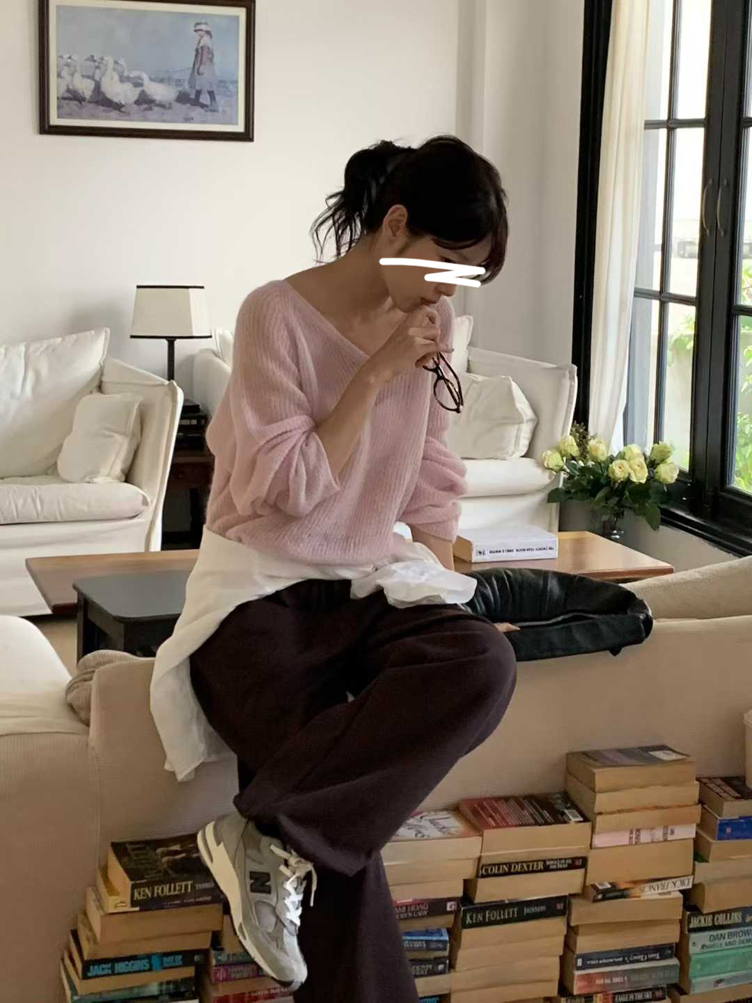 小V家綁繩縮口棉褲