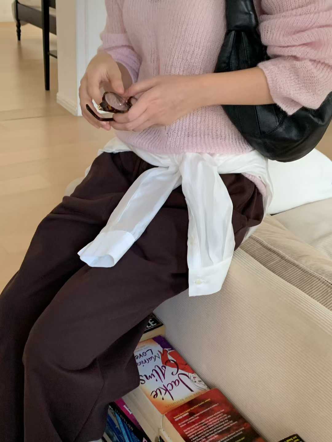 小V家綁繩縮口棉褲