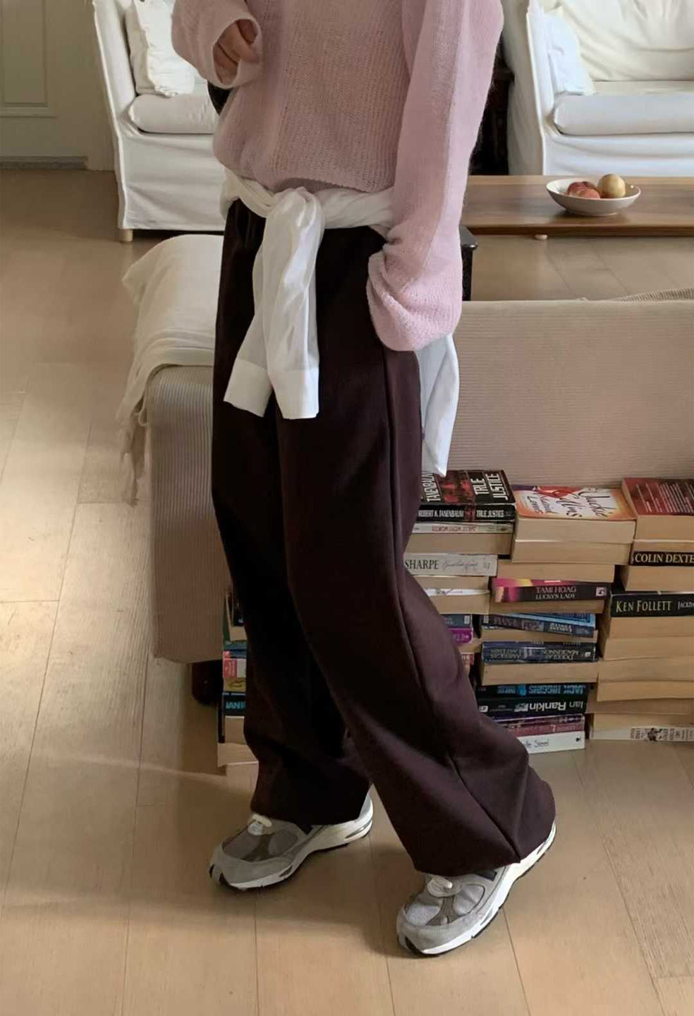 小V家綁繩縮口棉褲