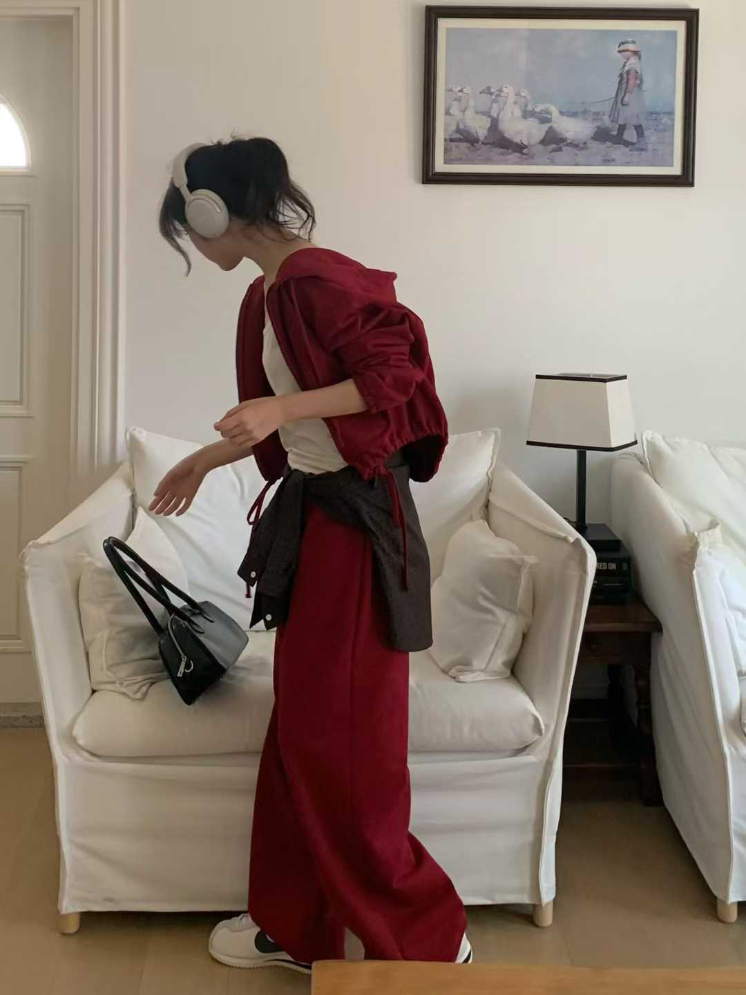 小V家綁繩縮口棉褲