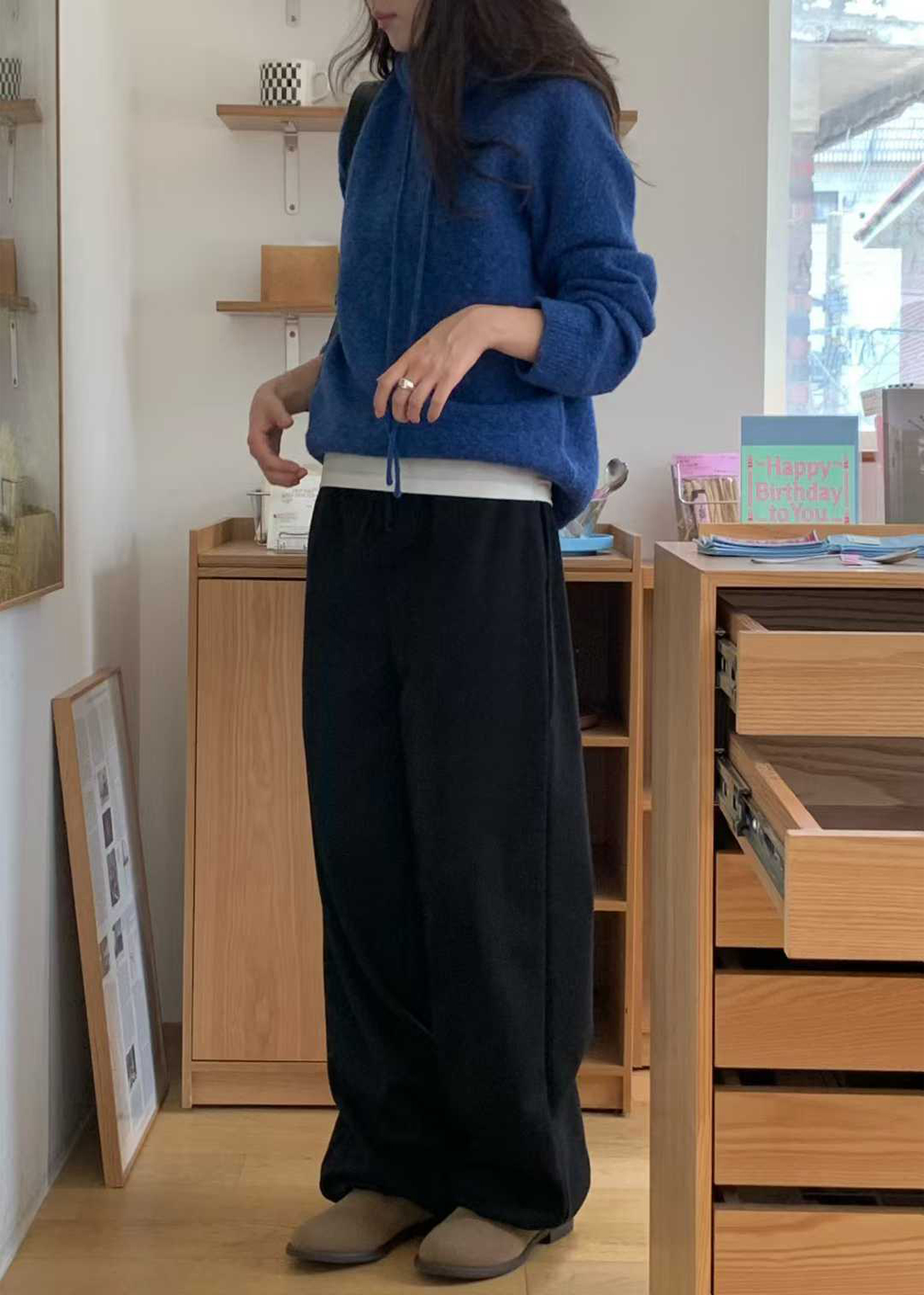 小V家綁繩縮口棉褲
