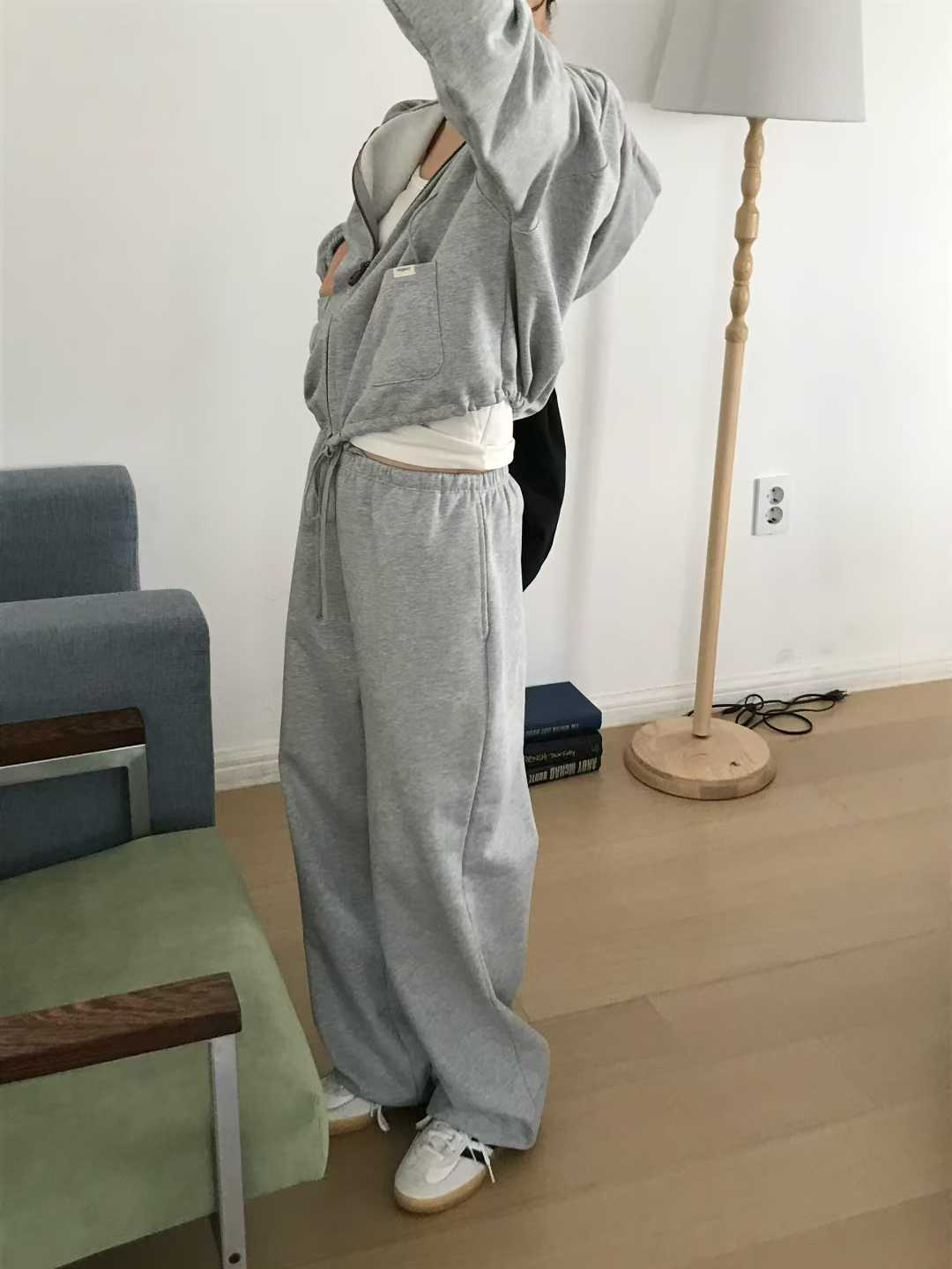 小V家綁繩縮口棉褲
