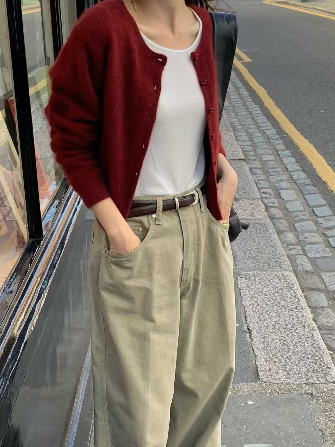 小V家造型側剪接工裝休閒褲