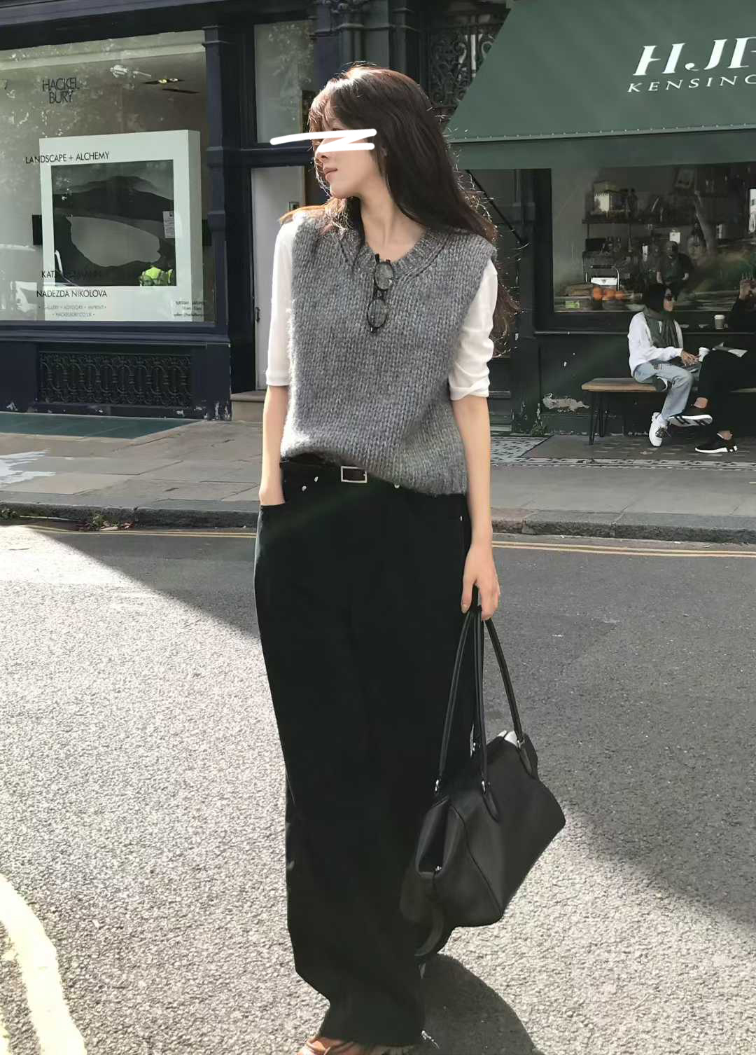 小V家造型側剪接工裝休閒褲