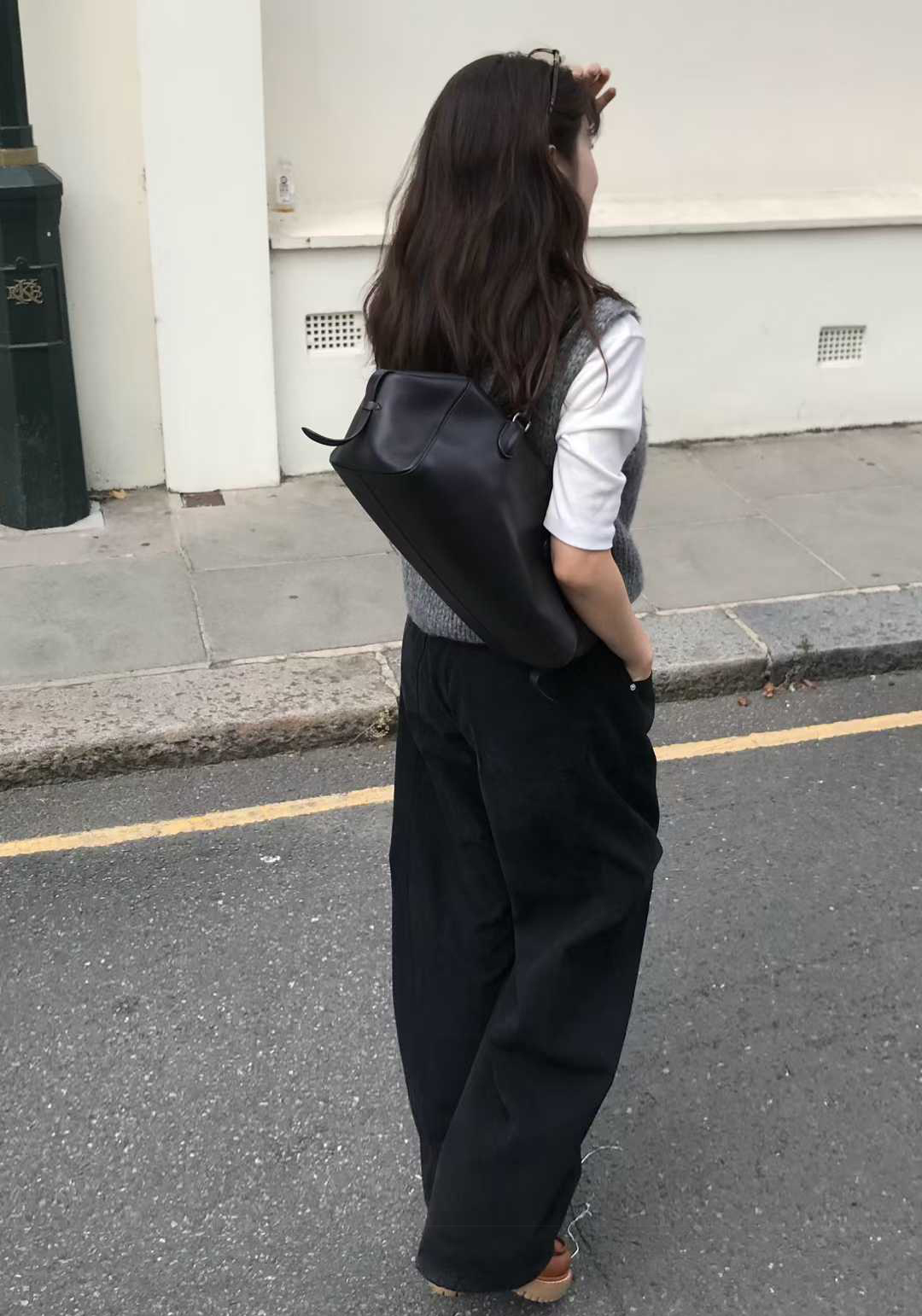 小V家造型側剪接工裝休閒褲