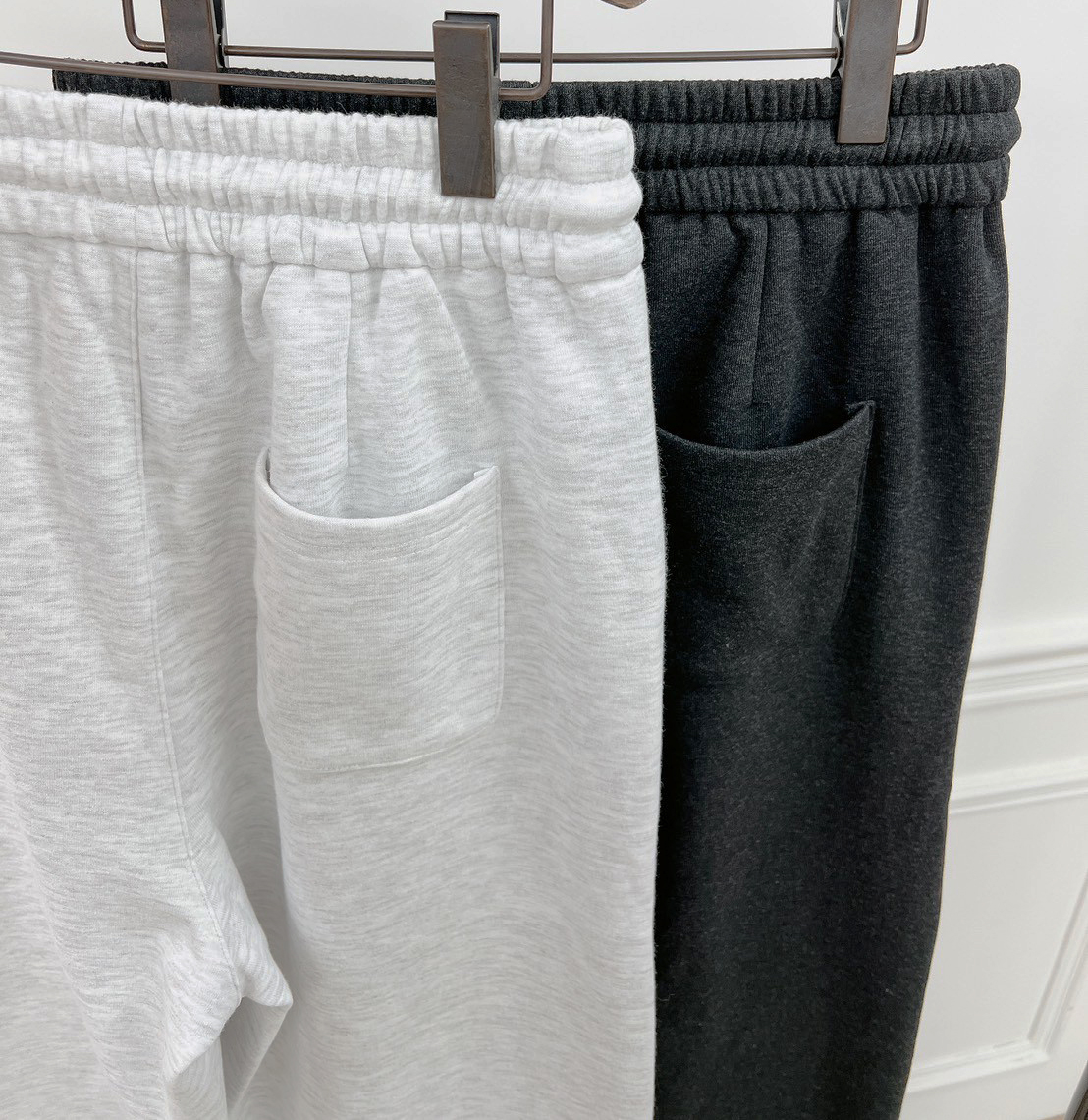 休閒內刷毛褲口小開衩天絲棉褲