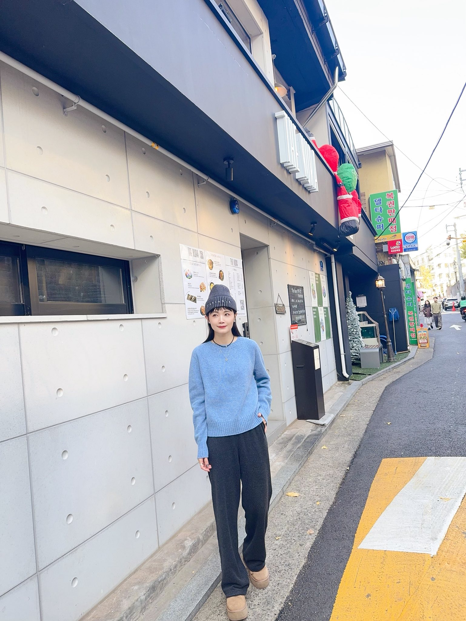 A111.可愛圈圈紗內刷毛落地寬褲