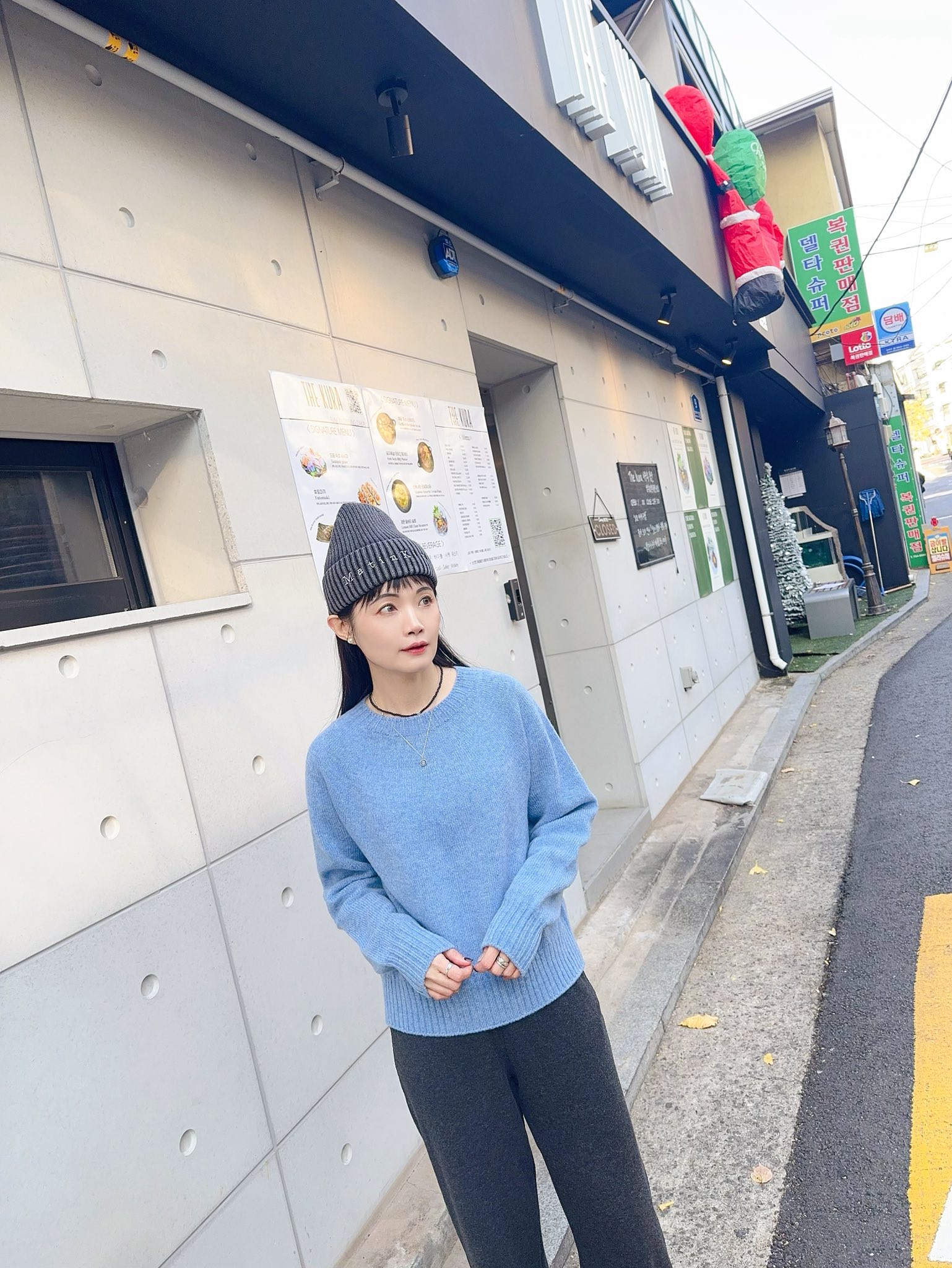 A111.可愛圈圈紗內刷毛落地寬褲