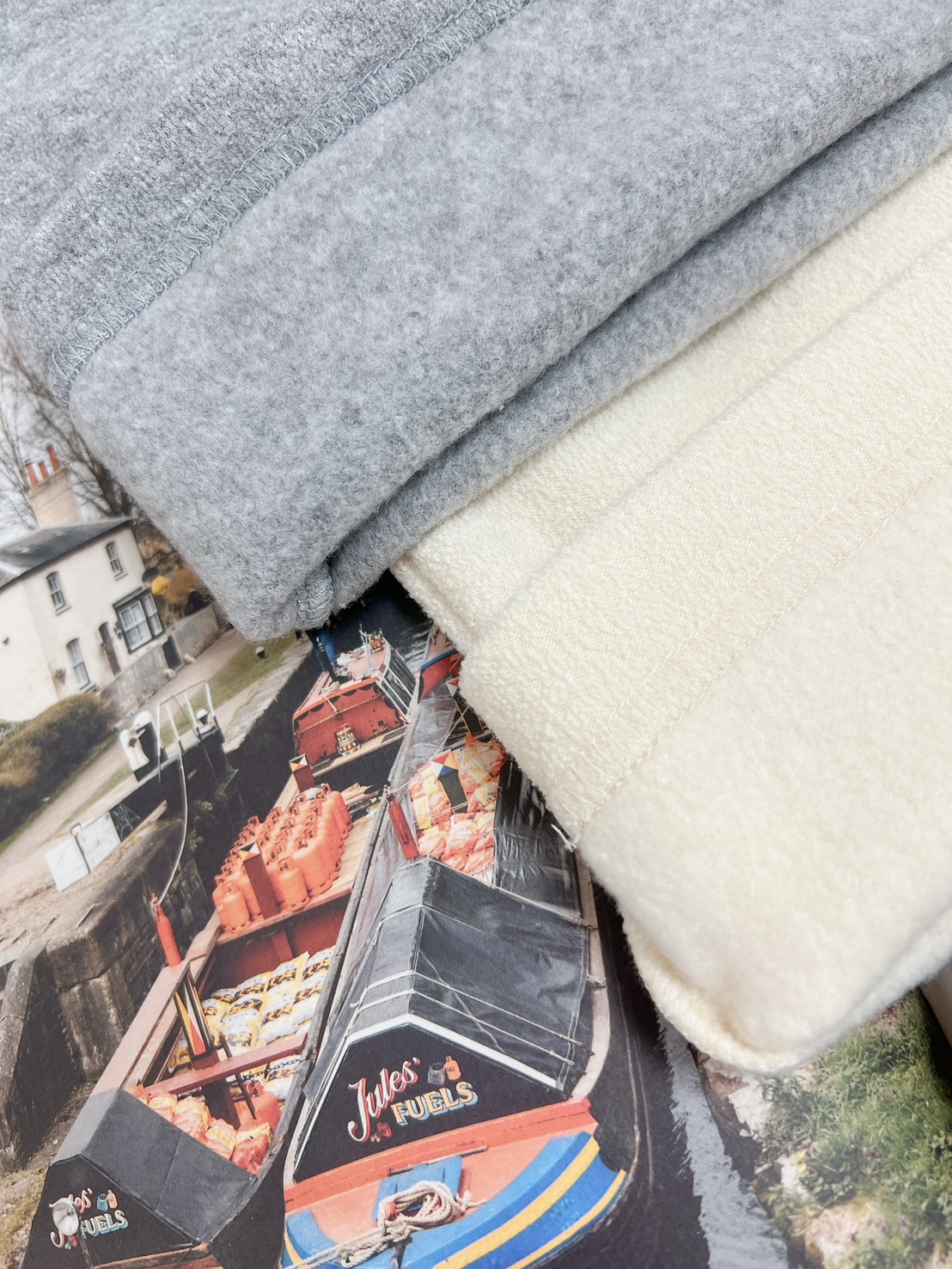 可愛圈圈紗內刷毛落地寬褲