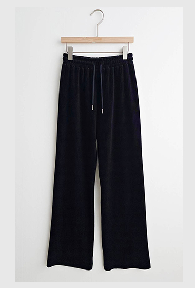 A09.休閒直坑條絨面超瘦長褲