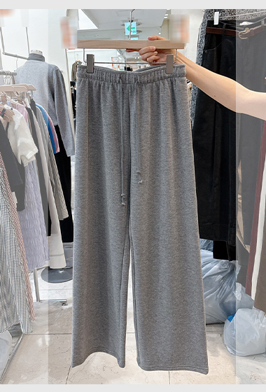 A23.冬日抽繩內貼絨休閒長褲