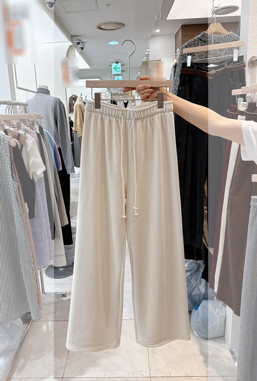 A23.冬日抽繩內貼絨休閒長褲