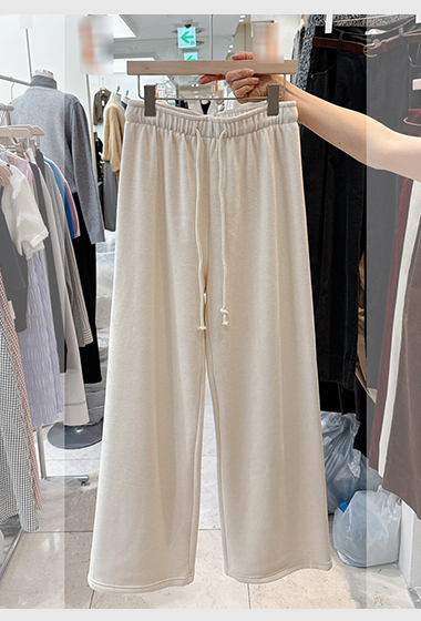 A23.冬日抽繩內貼絨休閒長褲