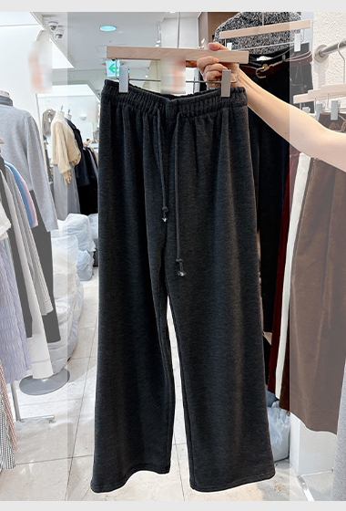 A23.冬日抽繩內貼絨休閒長褲