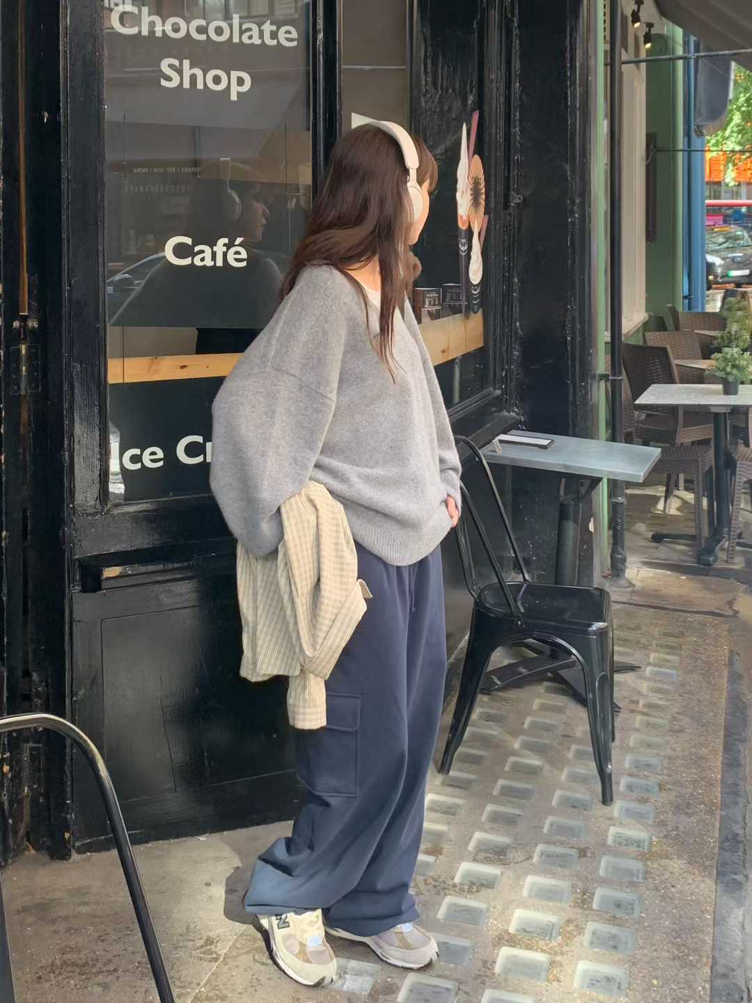 B11.小V家造型立體側口袋工裝長褲