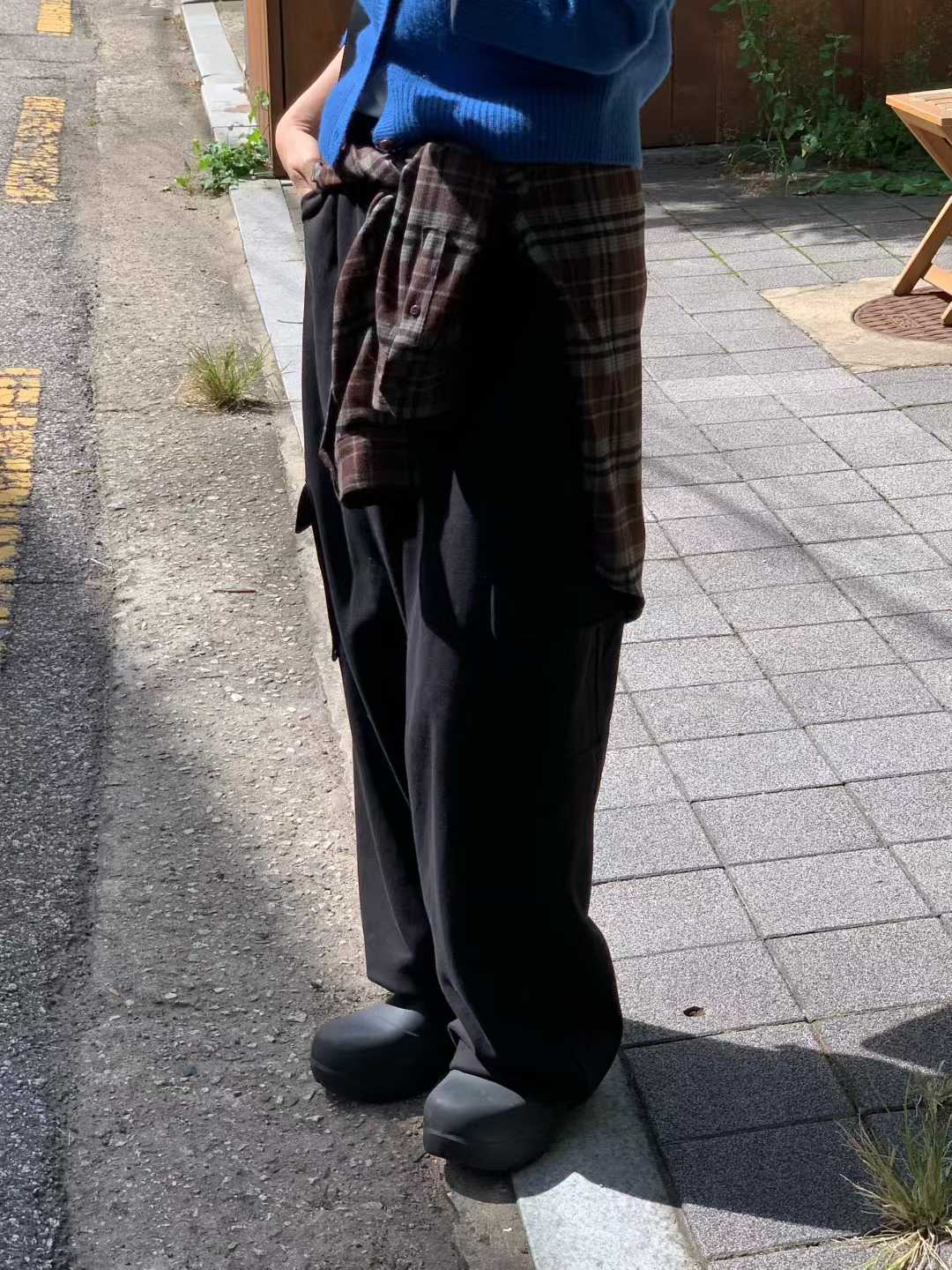 B11.小V家造型立體側口袋工裝長褲