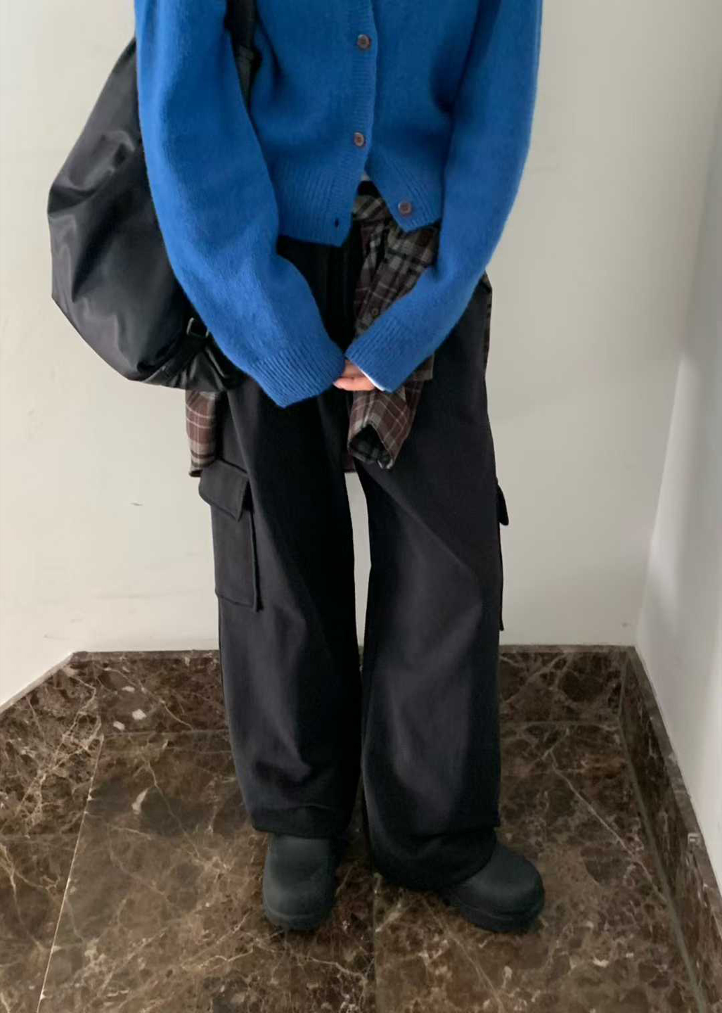 B11.小V家造型立體側口袋工裝長褲