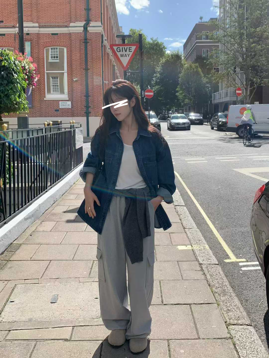 B11.小V家造型立體側口袋工裝長褲