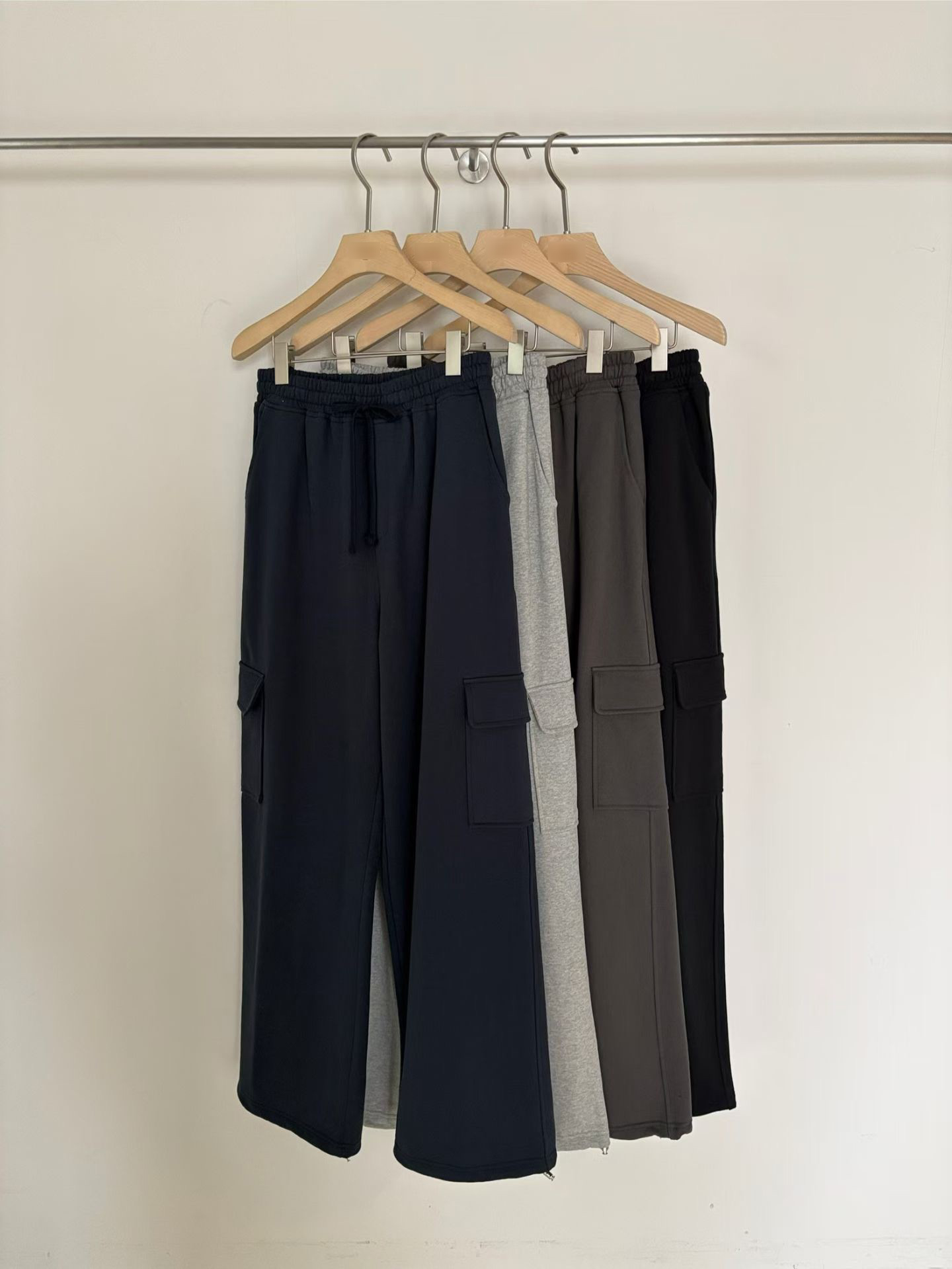 B11.小V家造型立體側口袋工裝長褲