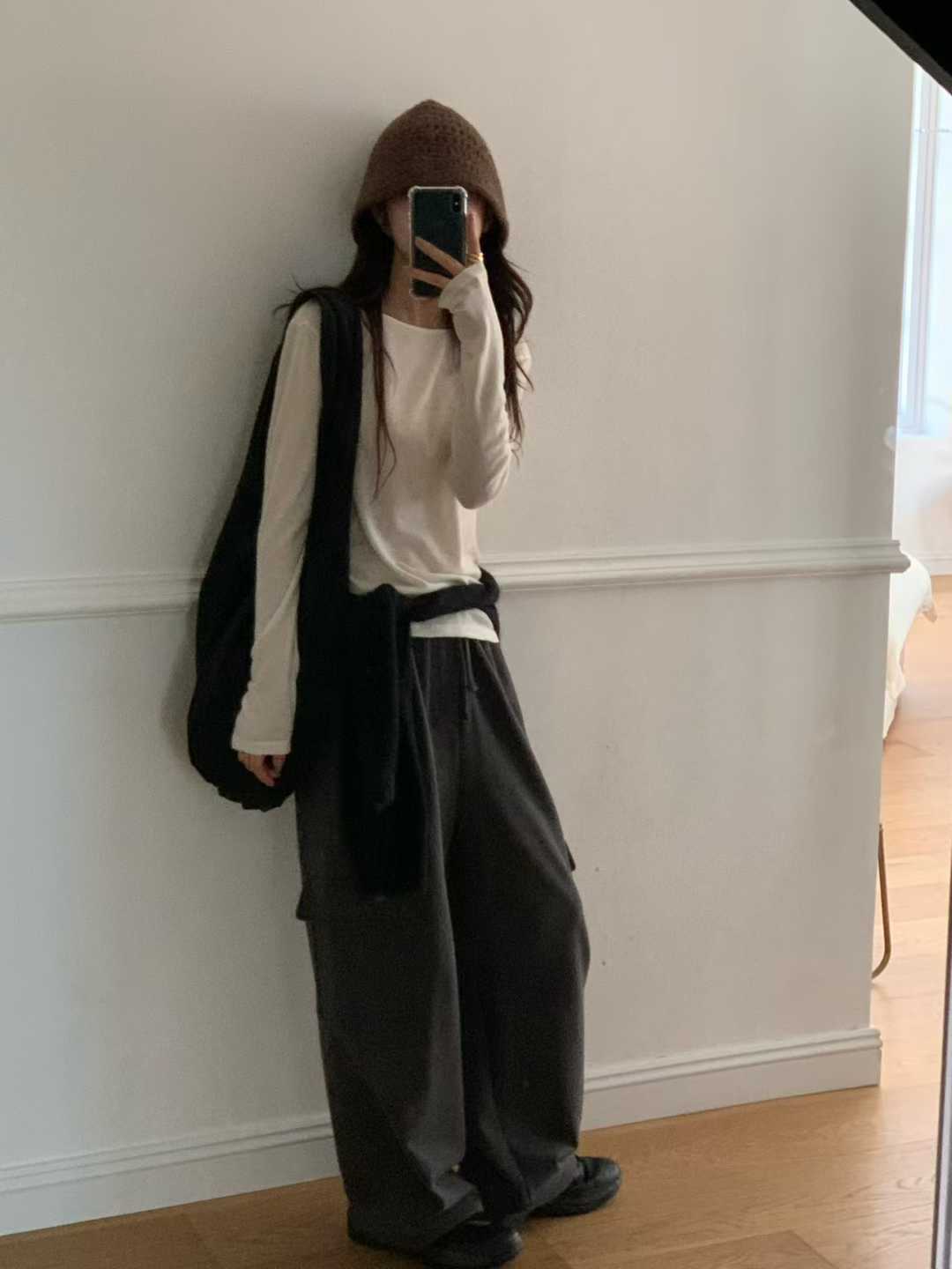 B11.小V家造型立體側口袋工裝長褲