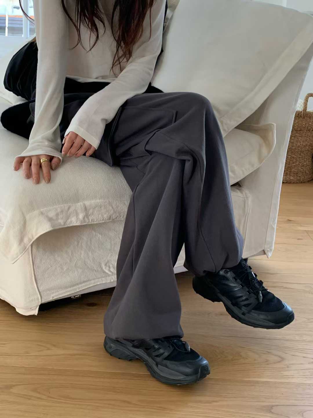 B11.小V家造型立體側口袋工裝長褲